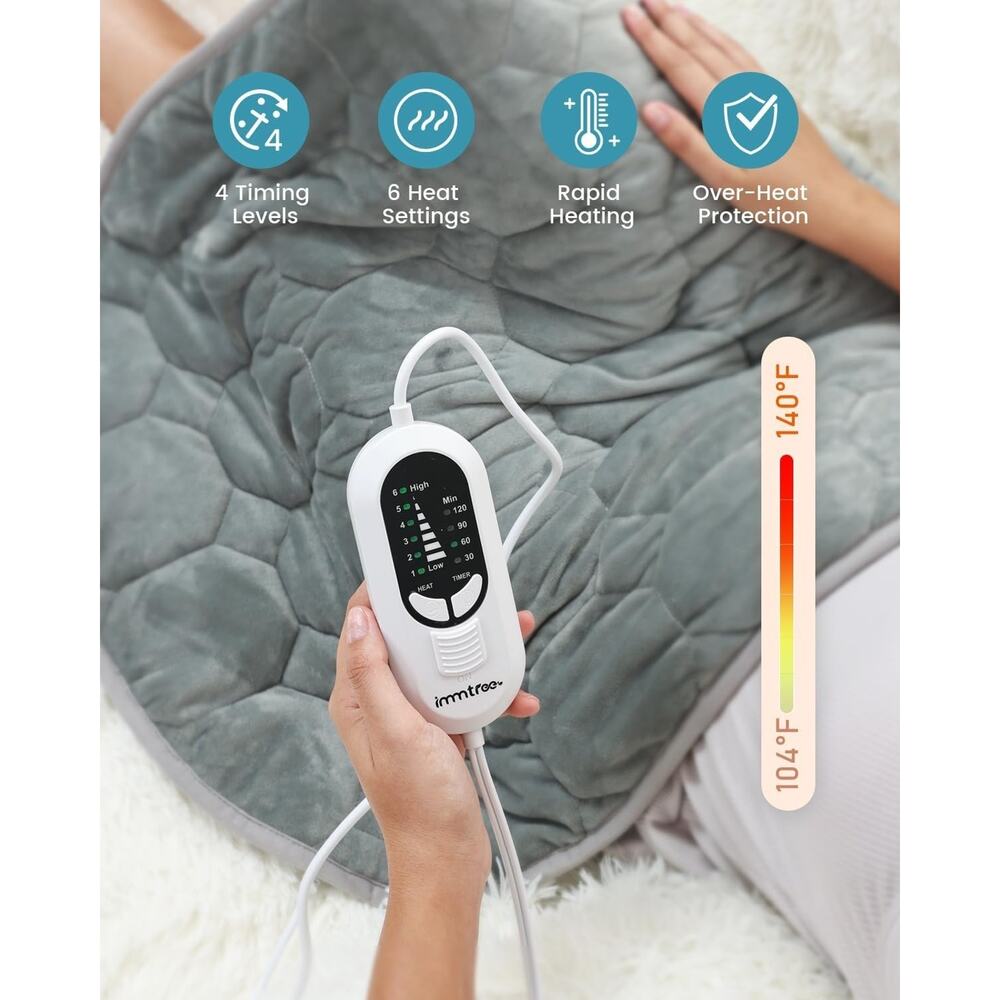 Immtree Weighted Heating Pad for Deeper Pain Relief, 7Lbs XXXL Size(29X24) - Picture 4 of 5